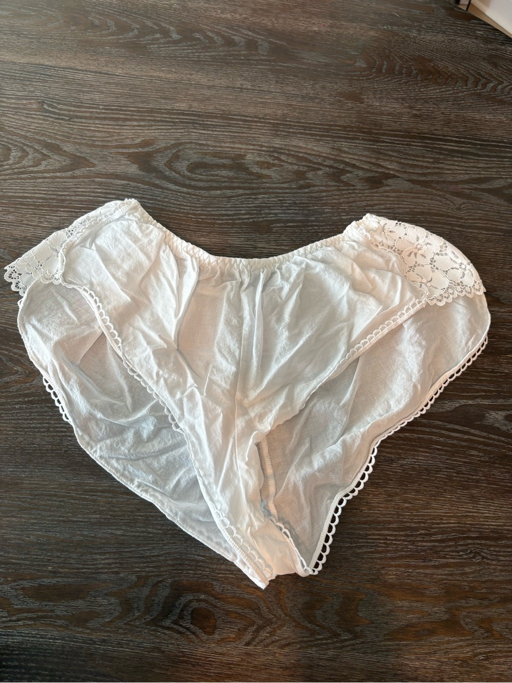 Auden White Cotton Lace-Trim Briefs